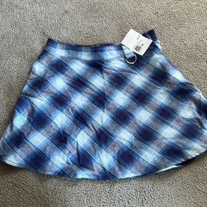 Blue checkered mini skirt